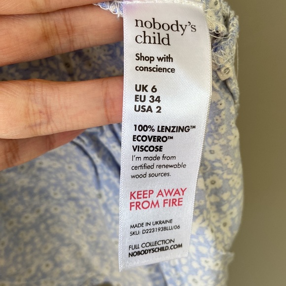 Nobody’s Child Blue and White Floral Mini Dress - Picture 4 of 5